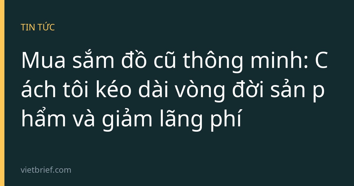 Mua sắm đồ cũ thông minh: Cách tôi kéo dài vòng đời sản phẩm và giảm lãng phí