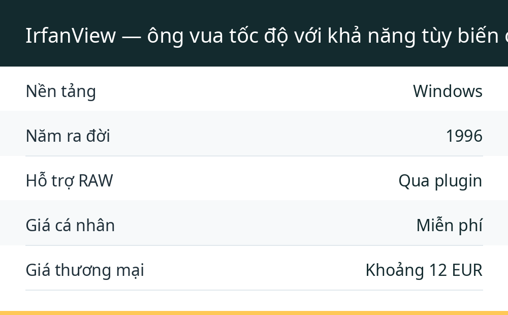 IrfanView — ông vua tốc độ với khả năng tùy biến cao