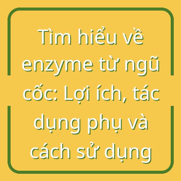 Tìm hiểu về enzyme từ ngũ cốc: Lợi ích, tác dụng phụ và cách sử dụng