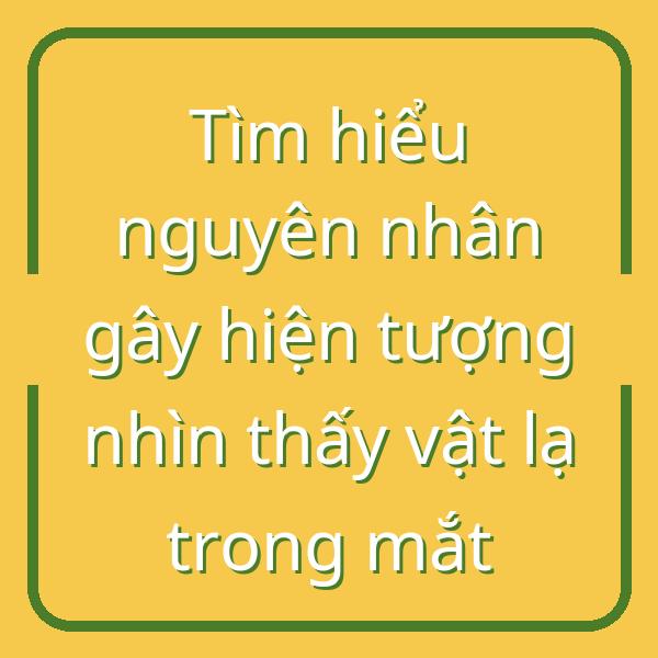 Tìm hiểu nguyên nhân gây hiện tượng nhìn thấy vật lạ trong mắt