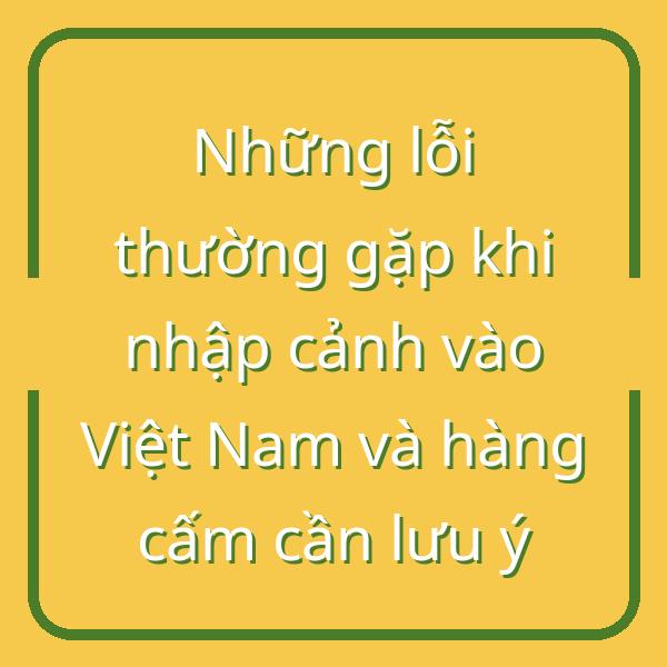 Những lỗi thường gặp khi nhập cảnh vào Việt Nam và hàng cấm cần lưu ý