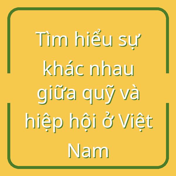 Tìm hiểu sự khác nhau giữa quỹ và hiệp hội ở Việt Nam