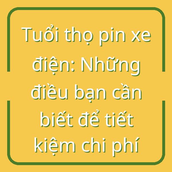Tuổi thọ pin xe điện: Những điều bạn cần biết để tiết kiệm chi phí