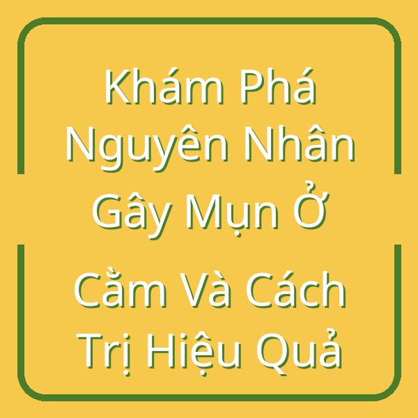 Khám Phá Nguyên Nhân Gây Mụn Ở Cằm Và Cách Trị Hiệu Quả