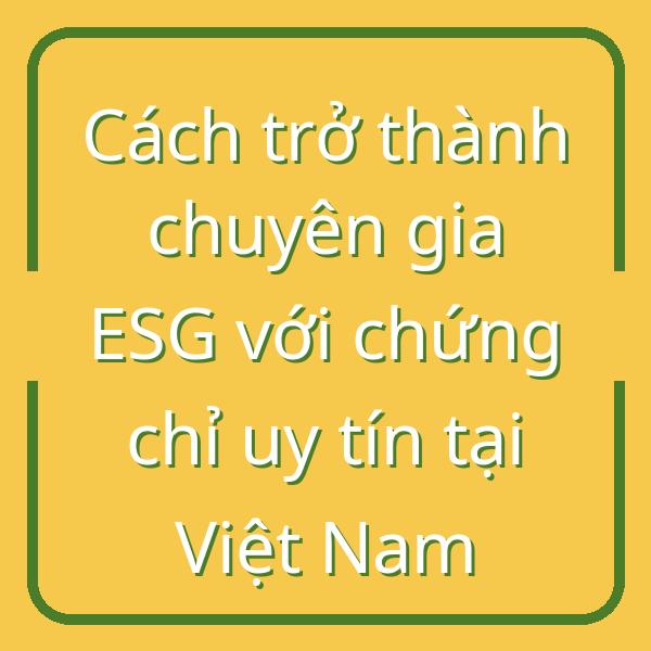 Cách trở thành chuyên gia ESG với chứng chỉ uy tín tại Việt Nam