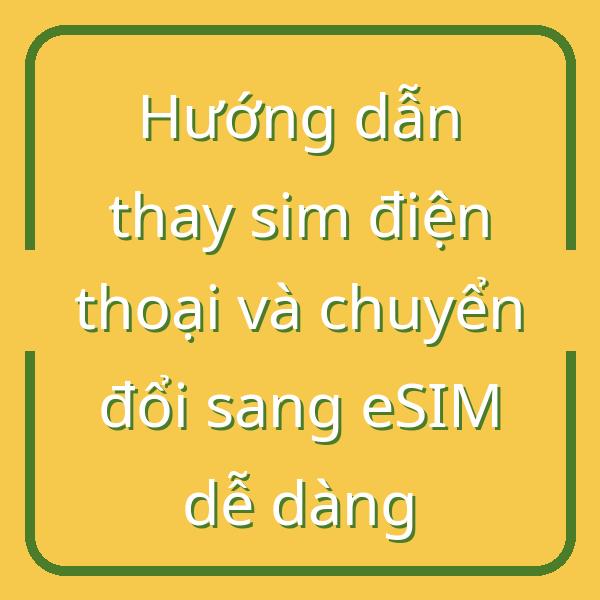Hướng dẫn thay sim điện thoại và chuyển đổi sang eSIM dễ dàng