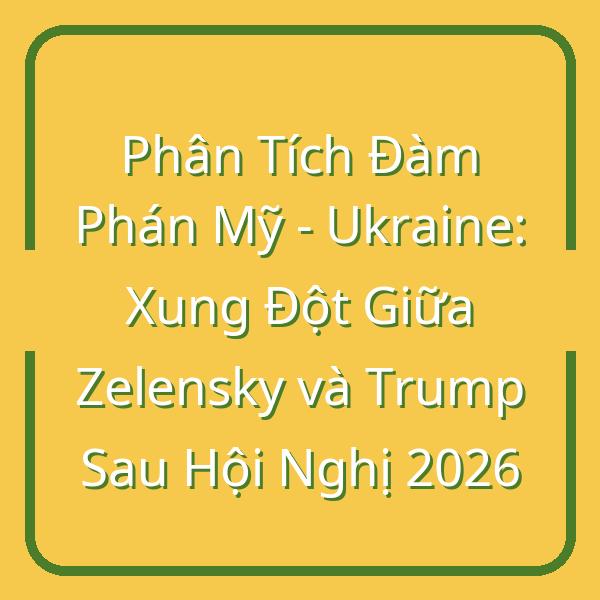 Phân Tích Đàm Phán Mỹ – Ukraine: Xung Đột Giữa Zelensky và Trump Sau Hội Nghị 2026