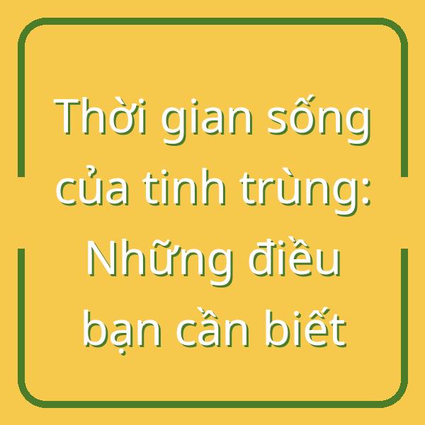 Thời gian sống của tinh trùng: Những điều bạn cần biết