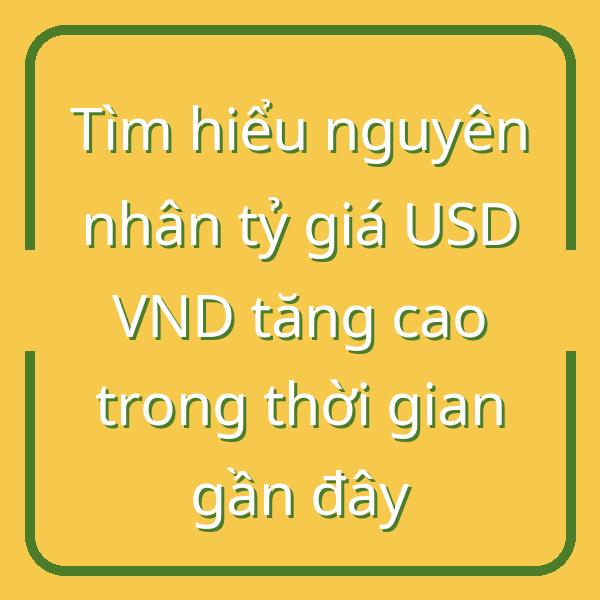Tìm hiểu nguyên nhân tỷ giá USD VND tăng cao trong thời gian gần đây