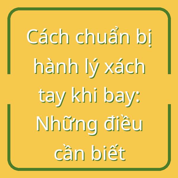 Cách chuẩn bị hành lý xách tay khi bay: Những điều cần biết