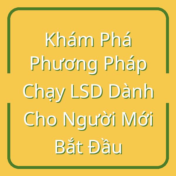 Khám Phá Phương Pháp Chạy LSD Dành Cho Người Mới Bắt Đầu