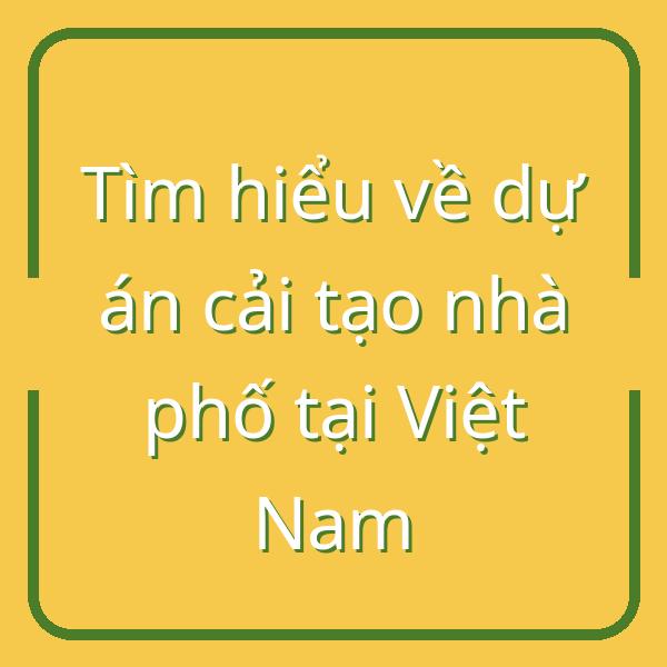 Tìm hiểu về dự án cải tạo nhà phố tại Việt Nam