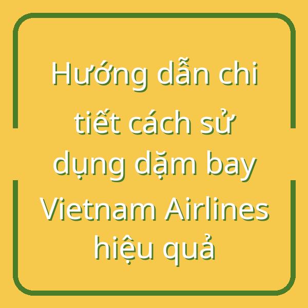 Hướng dẫn chi tiết cách sử dụng dặm bay Vietnam Airlines hiệu quả