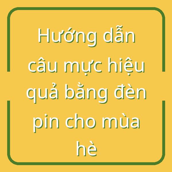 Hướng dẫn câu mực hiệu quả bằng đèn pin cho mùa hè