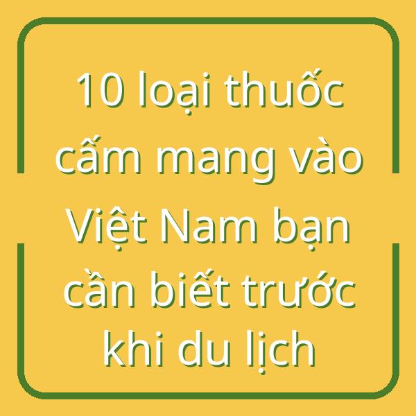 10 loại thuốc cấm mang vào Việt Nam bạn cần biết trước khi du lịch