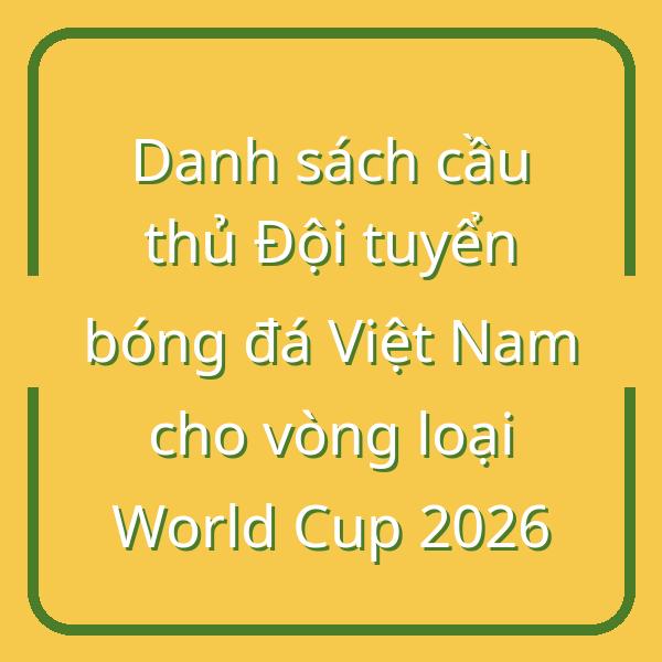 Danh sách cầu thủ Đội tuyển bóng đá Việt Nam cho vòng loại World Cup 2026