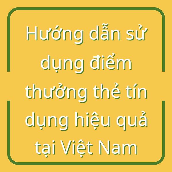 Hướng dẫn sử dụng điểm thưởng thẻ tín dụng hiệu quả tại Việt Nam