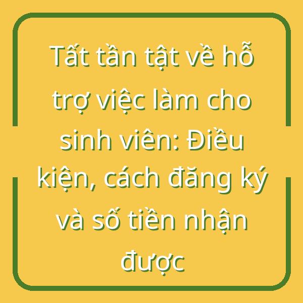Tất tần tật về hỗ trợ việc làm cho sinh viên: Điều kiện, cách đăng ký và số tiền nhận được