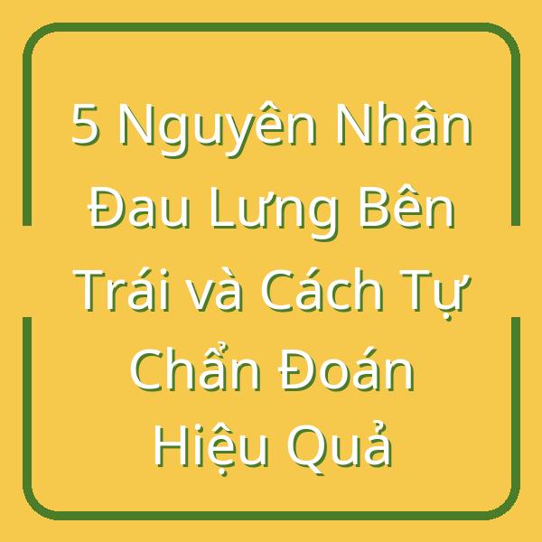 5 Nguyên Nhân Đau Lưng Bên Trái và Cách Tự Chẩn Đoán Hiệu Quả