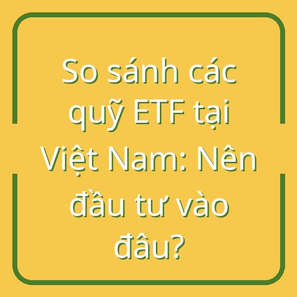 So sánh các quỹ ETF tại Việt Nam: Nên đầu tư vào đâu?