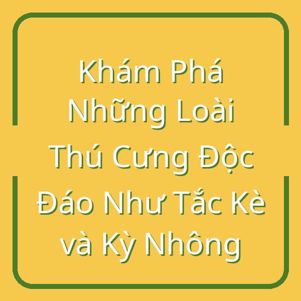 Khám Phá Những Loài Thú Cưng Độc Đáo Như Tắc Kè và Kỳ Nhông