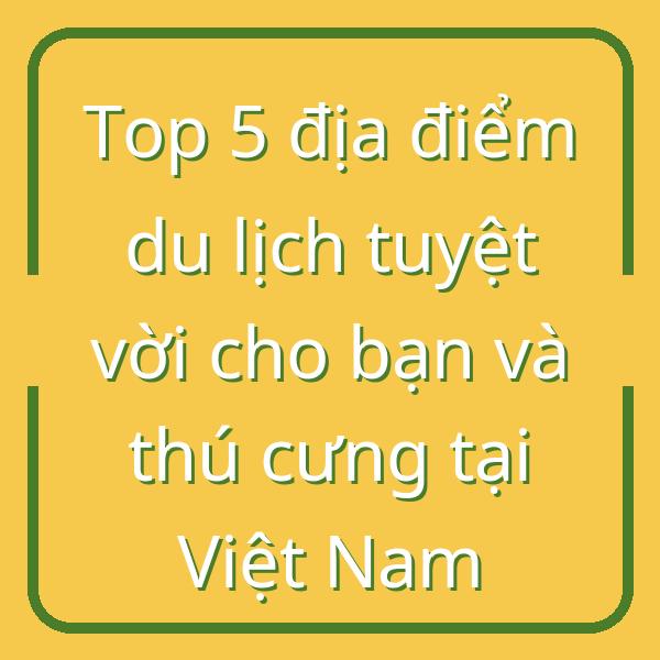 Top 5 địa điểm du lịch tuyệt vời cho bạn và thú cưng tại Việt Nam