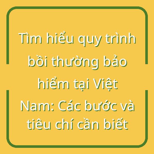 Tìm hiểu quy trình bồi thường bảo hiểm tại Việt Nam: Các bước và tiêu chí cần biết