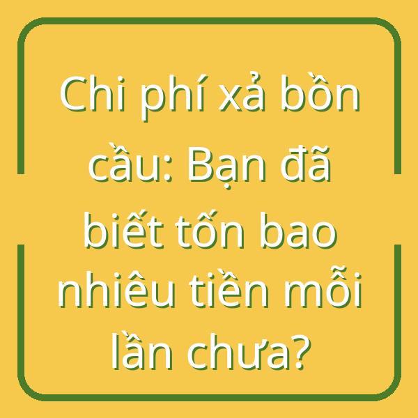 Chi phí xả bồn cầu: Bạn đã biết tốn bao nhiêu tiền mỗi lần chưa?