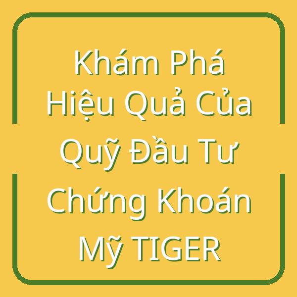 Khám Phá Hiệu Quả Của Quỹ Đầu Tư Chứng Khoán Mỹ TIGER