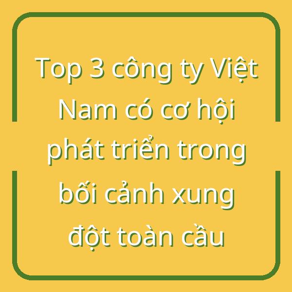 Top 3 công ty Việt Nam có cơ hội phát triển trong bối cảnh xung đột toàn cầu