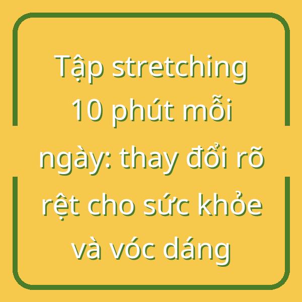 Tập stretching 10 phút mỗi ngày: thay đổi rõ rệt cho sức khỏe và vóc dáng