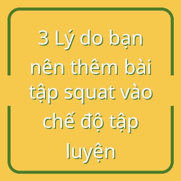 3 Lý do bạn nên thêm bài tập squat vào chế độ tập luyện
