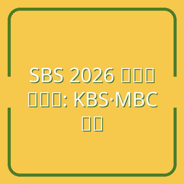 Tổng hợp giải thưởng SBS 2026: So sánh chiến thắng KBS, MBC